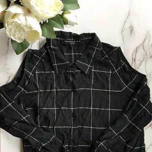 Generation Love Plaid Cold Shoulder Top